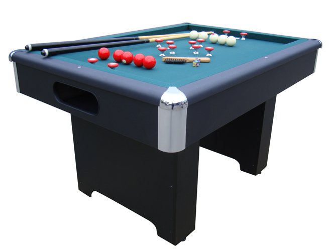 The Basic" Slate Bumper Pool Table in Black