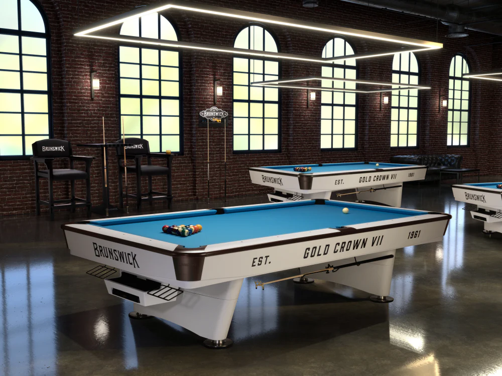 batch 1 gold crown vii 9 foot pool table modern white 2