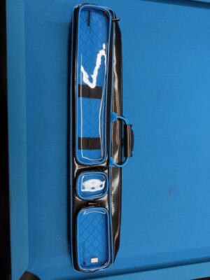 Lizard Holographic Pool Cue Case – Blue Carbon Fiber – 3x4 Soft Case