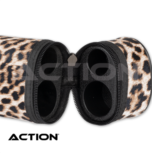 Action Pool Cue Case Beige Leopard Print - 1 Butt / 1 Shaft