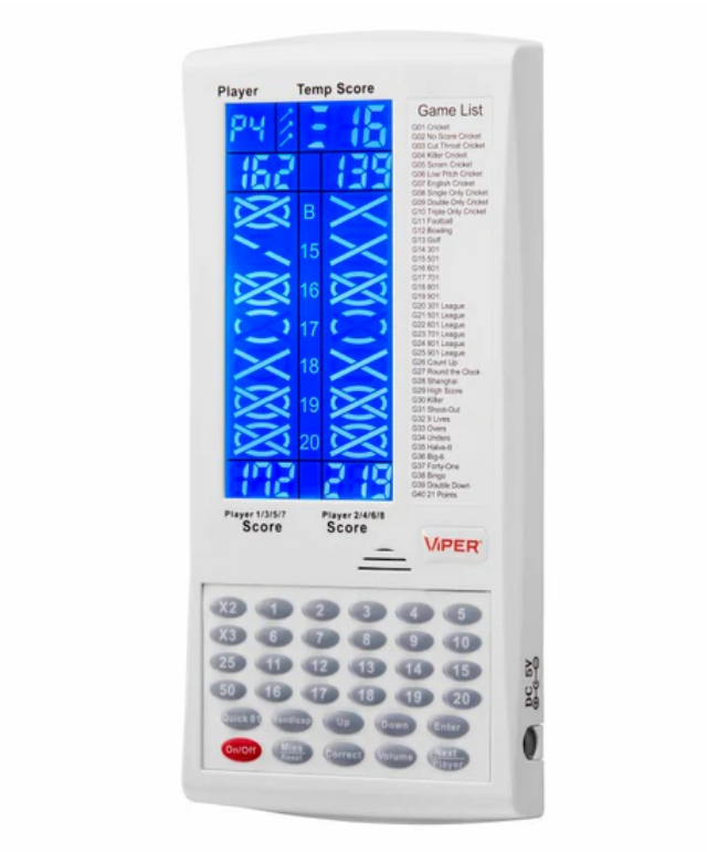 Viper Pro Score Electronic Dart Scoring Unit - White
